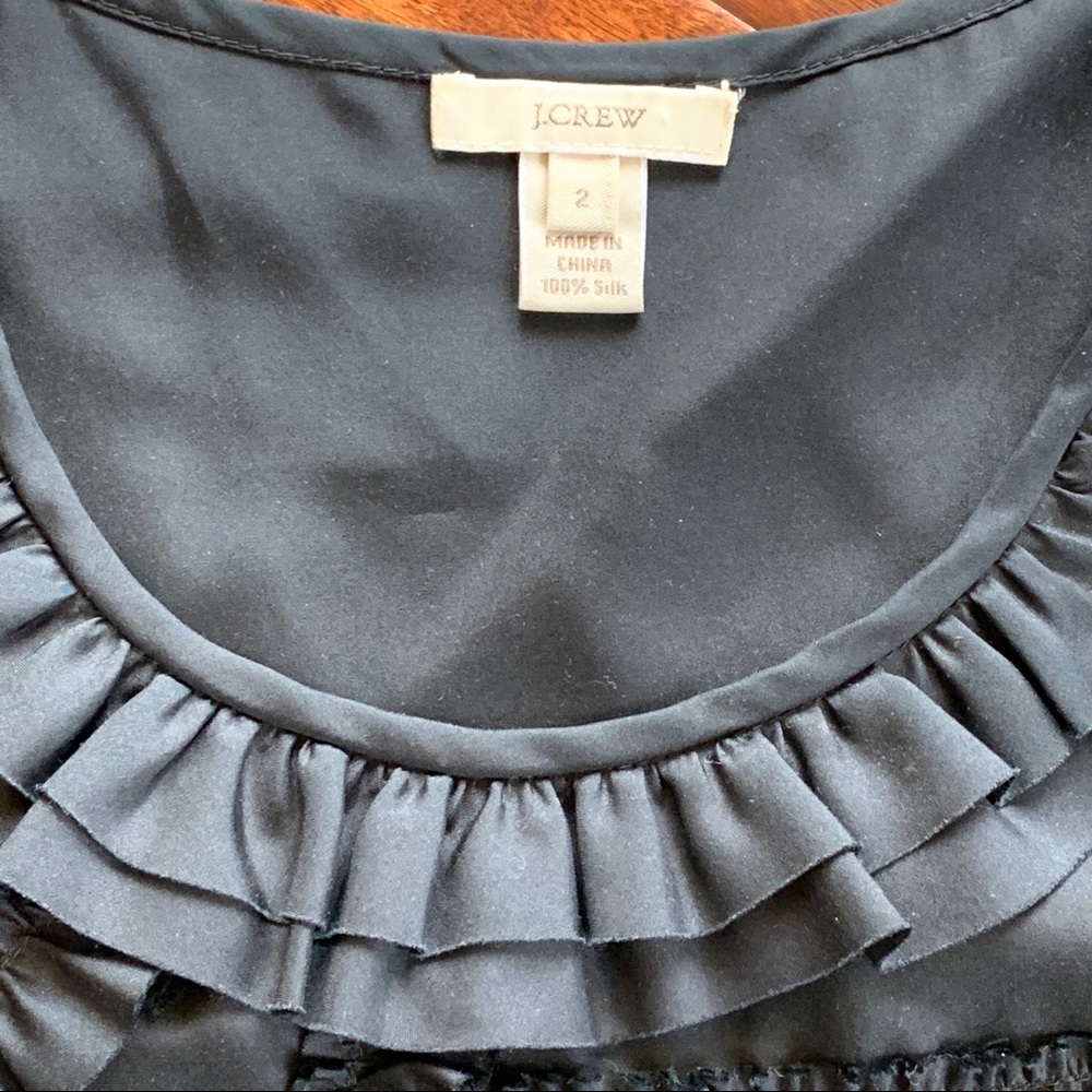 JCrew Black Silk Top With Ruffles - Picture 8 of 8